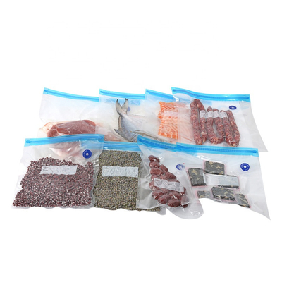 ถุงสูญญากาศอาหารซิปลายนูน OEM Sous Vide ถุงสูญญากาศเป็นมิตรกับสิ่งแวดล้อม