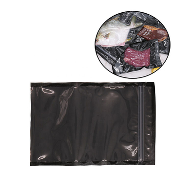 SGS อาหารสด Black Zipper Vcuum ถุง 5mm บรรจุภัณฑ์อาหารถุงสูญญากาศ