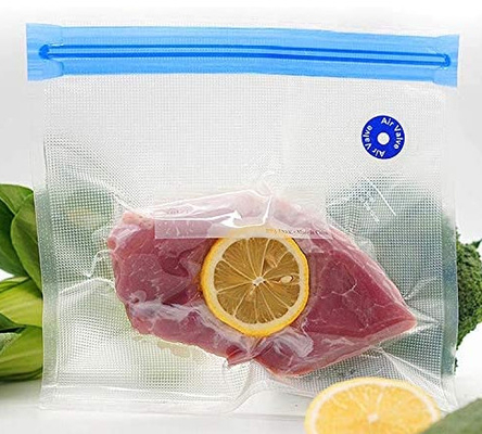 ถุงสุญญากาศใส่อาหารแบบสุญญากาศ ถุงซิปใส Sous Vide วาล์วทางเดียว