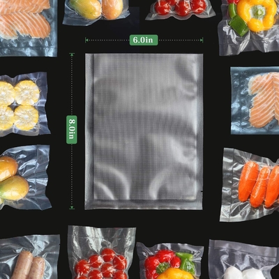 ถุงซีลสูญญากาศ Tetured Freshness Heat Sealable Sous Vide Bag 6&quot;X8&quot;