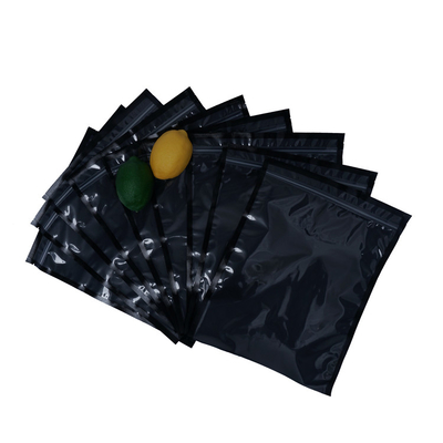 ถุงซิปใสปิดผนึกความร้อนสีดำปลอดสาร BPA อาหารถุงพลาสติกโพลีโพรพิลีน