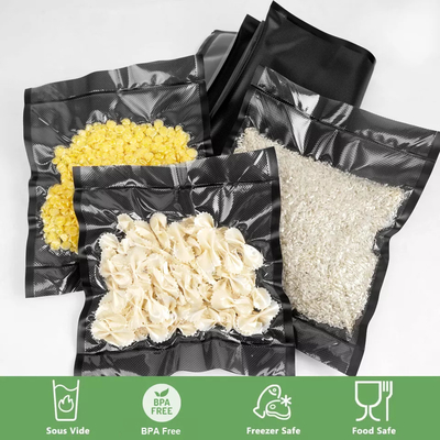 แพ็คสูญญากาศ ก่อนตัด เกรดอาหารม้วนสีดำ / ใส Ziplock ซีลสูญญากาศจัดเก็บ ม้วนเอกสารs