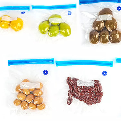 ถุงเก็บอาหารสูญญากาศแบบใช้ซ้ำได้ Zipper Air วาล์ว Bag Moisture Proof