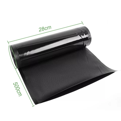 SGS QS Embossing Barrier พลาสติกสีดำหนาม้วนเก็บอาหารป้องกันความชื้น