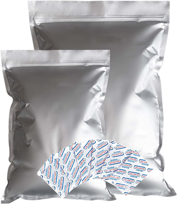 ถุงปิดผนึกสูญญากาศ Mylar แบบแน่นด้วยอากาศพร้อมตัวดูดซับออกซิเจนที่เก็บอาหารFDA