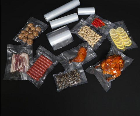 เครื่องซีลสูญญากาศแบบนูนที่เก็บอาหาร Rolls Cooking Sous Vide ถุงสูญญากาศไนล่อน