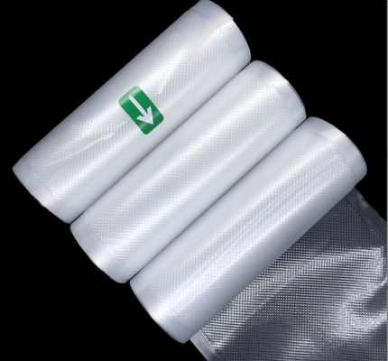 ถุงเก็บสูญญากาศ PA PE สำหรับถนอมอาหารม้วนซีลสูญญากาศพลาสติกปลอดสาร BPA