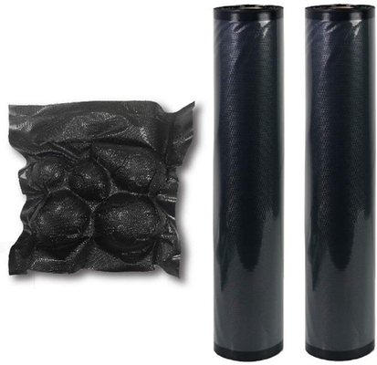 PA PE Black Food Freshness Storage Clear Embossed Sealer Roll บรรจุภัณฑ์ถุงสูญญากาศลายนูน